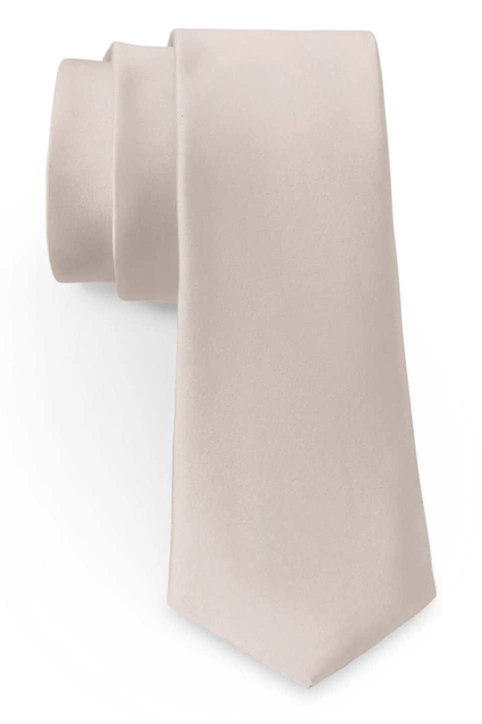 Champagne Solid Satin Silk Necktie