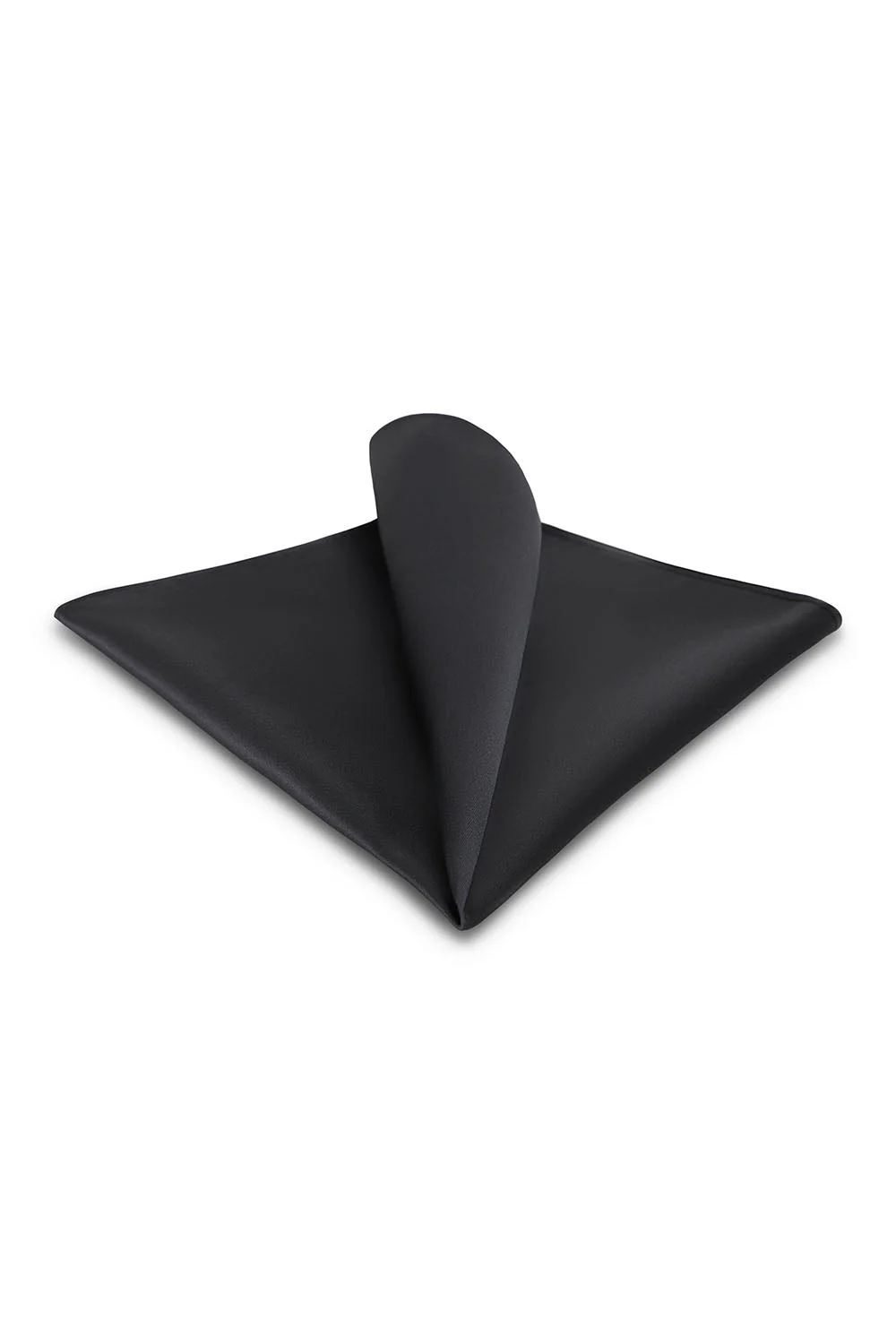 Charcoal Solid Satin Silk Pocket Square