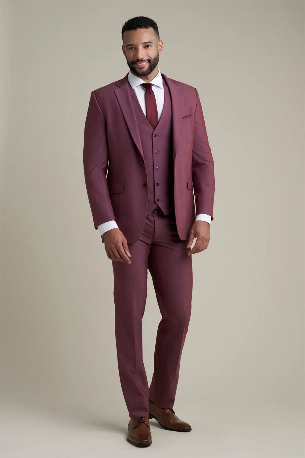 "Savoy" Burgundy Suit Jacket (Separates) - Image 4