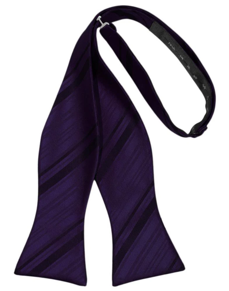 Amethyst Striped Satin Bow Tie - Image 2