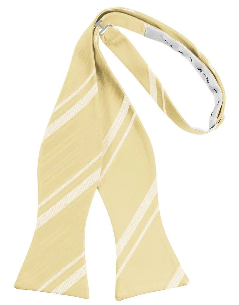 Banana Striped Satin Bow Tie - Image 2