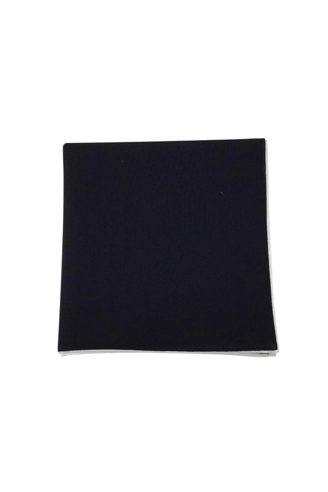 Black Cotton with White Border Pocket Square