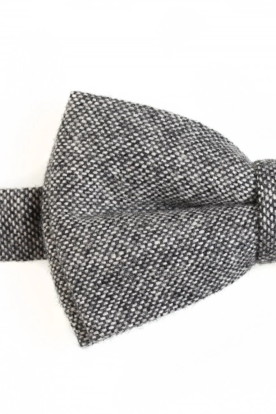 Black & White Tweed Bow Tie - Image 2