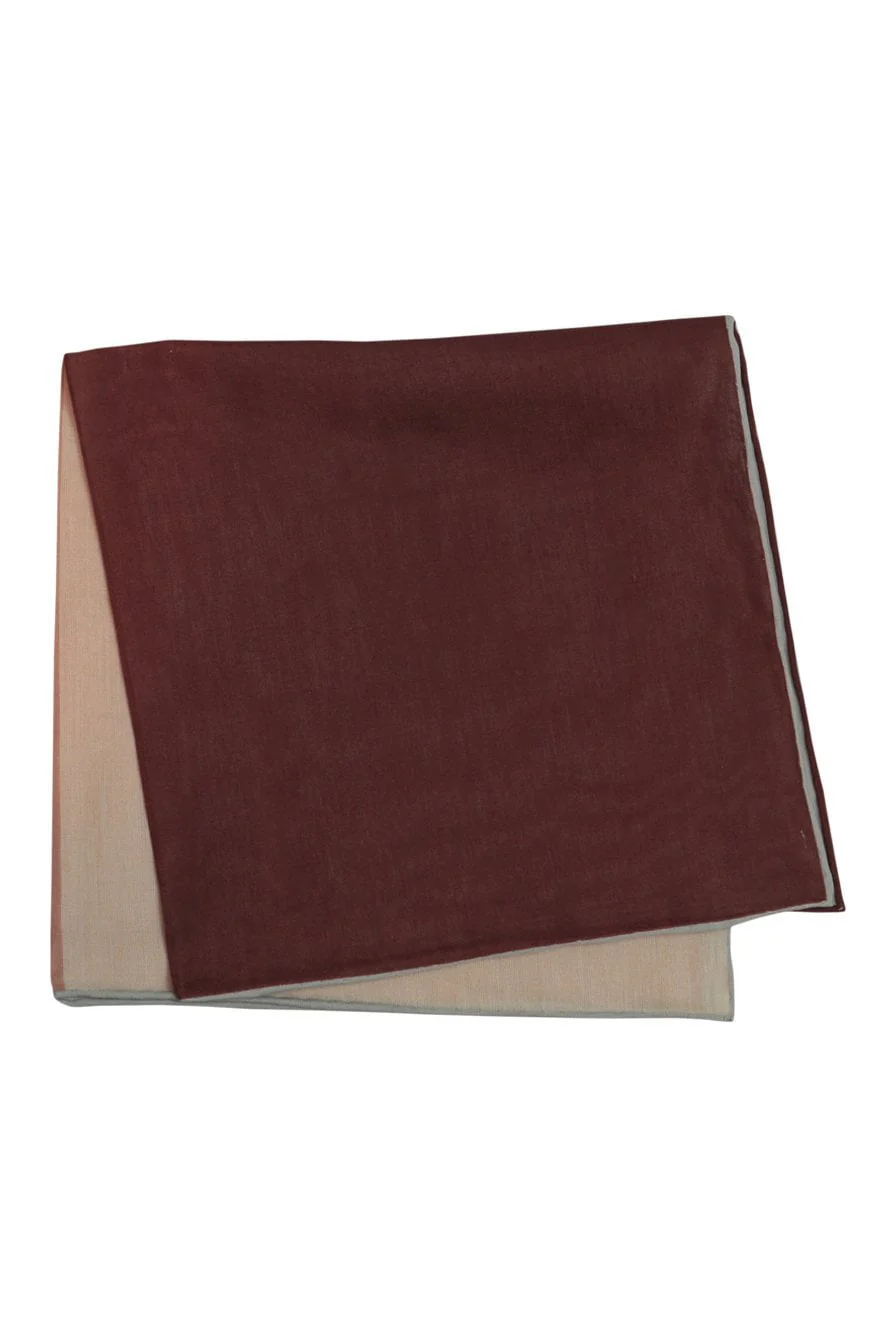 Brown Silk & Cotton Blend Quad Pocket Square - Image 2