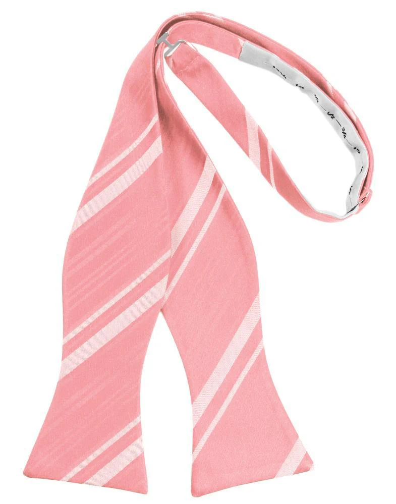 Coral Reef Striped Satin Bow Tie - Image 2