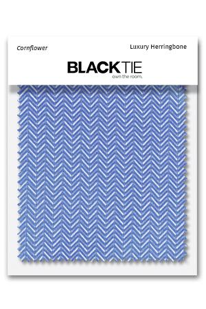 Cornflower Herringbone Fabric Swatch