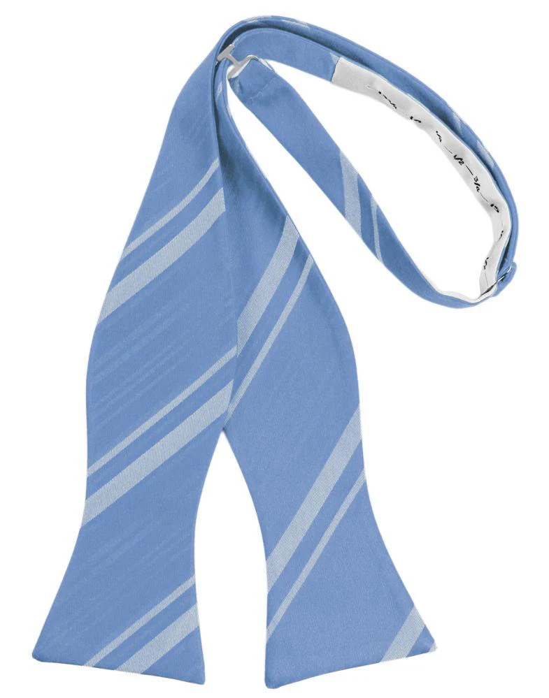 Cornflower Striped Satin Bow Tie - Image 2