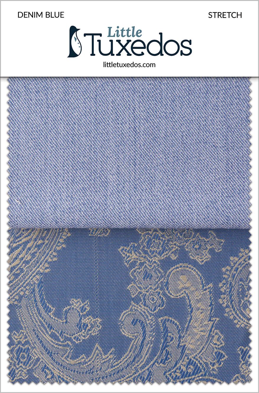 Denim Blue Stretch Fabric Swatch - Image 2