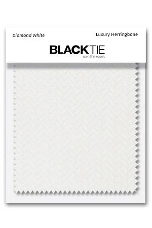 Diamond White Herringbone Fabric Swatch