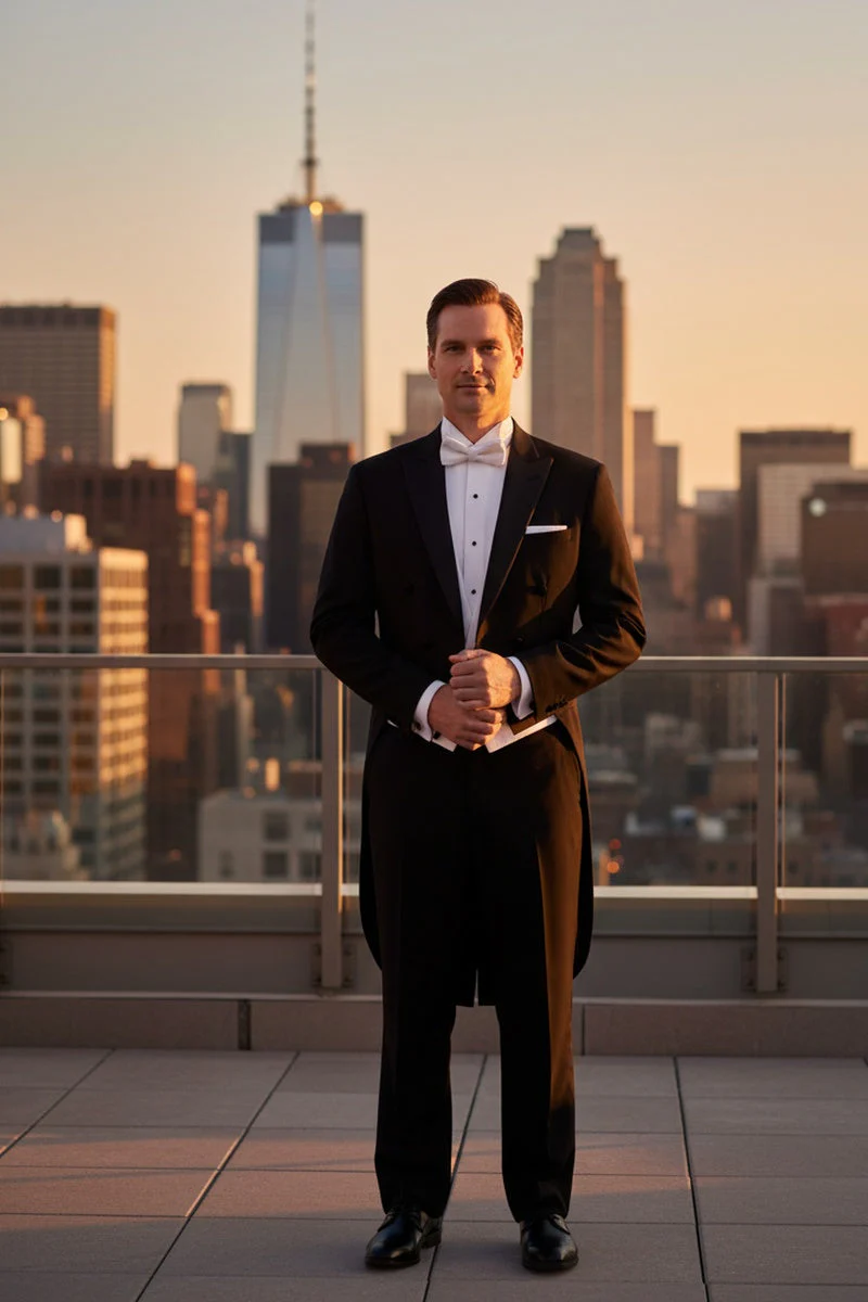 "Edward" Black Tuxedo Tailcoat - Image 7