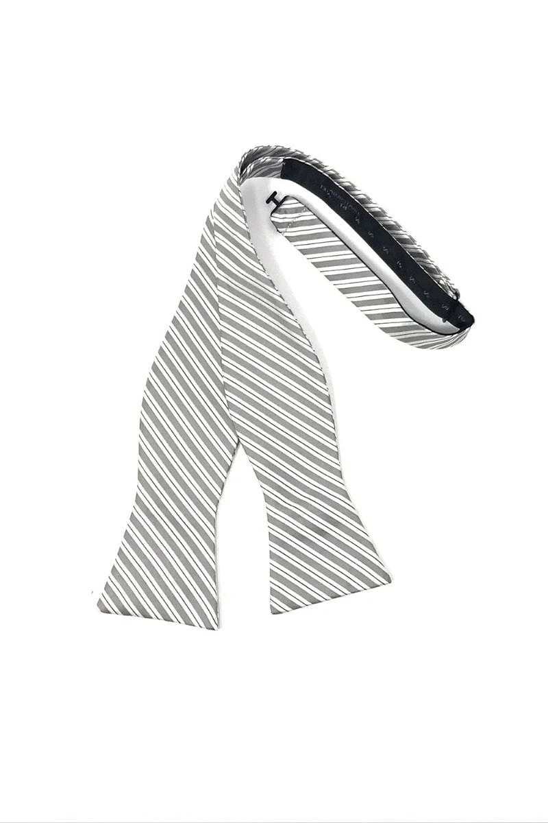 Grey Newton Stripe Bow Tie - Image 2