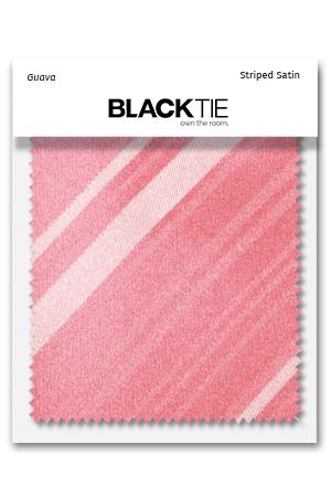 Guava Striped Satin Fabric Swatch