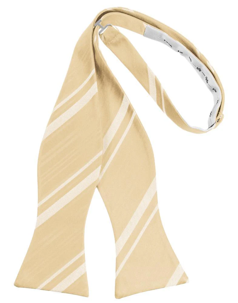 Harvest Maize Striped Satin Bow Tie - Image 2