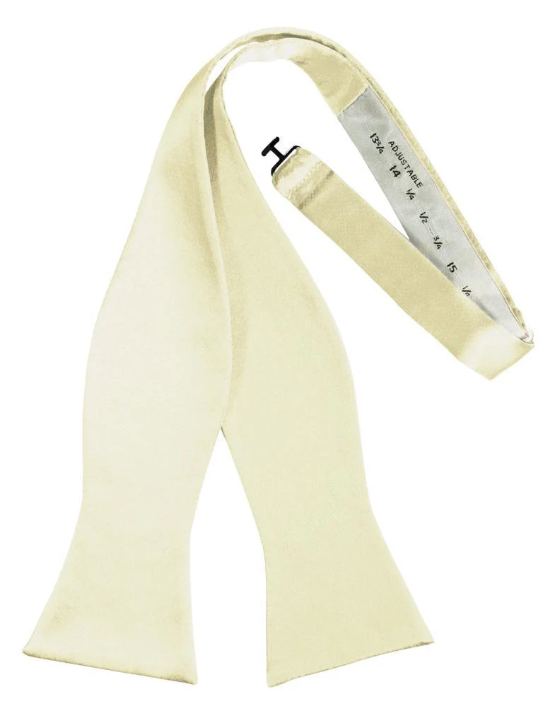 Ivory Luxury Satin Bow Tie - Image 2
