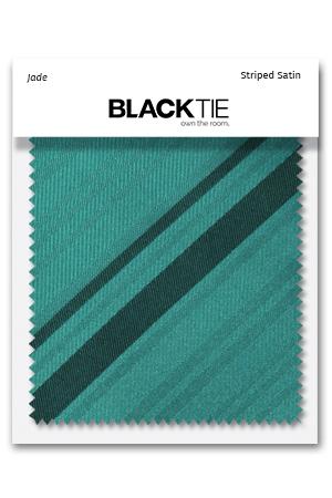 Jade Striped Satin Fabric Swatch