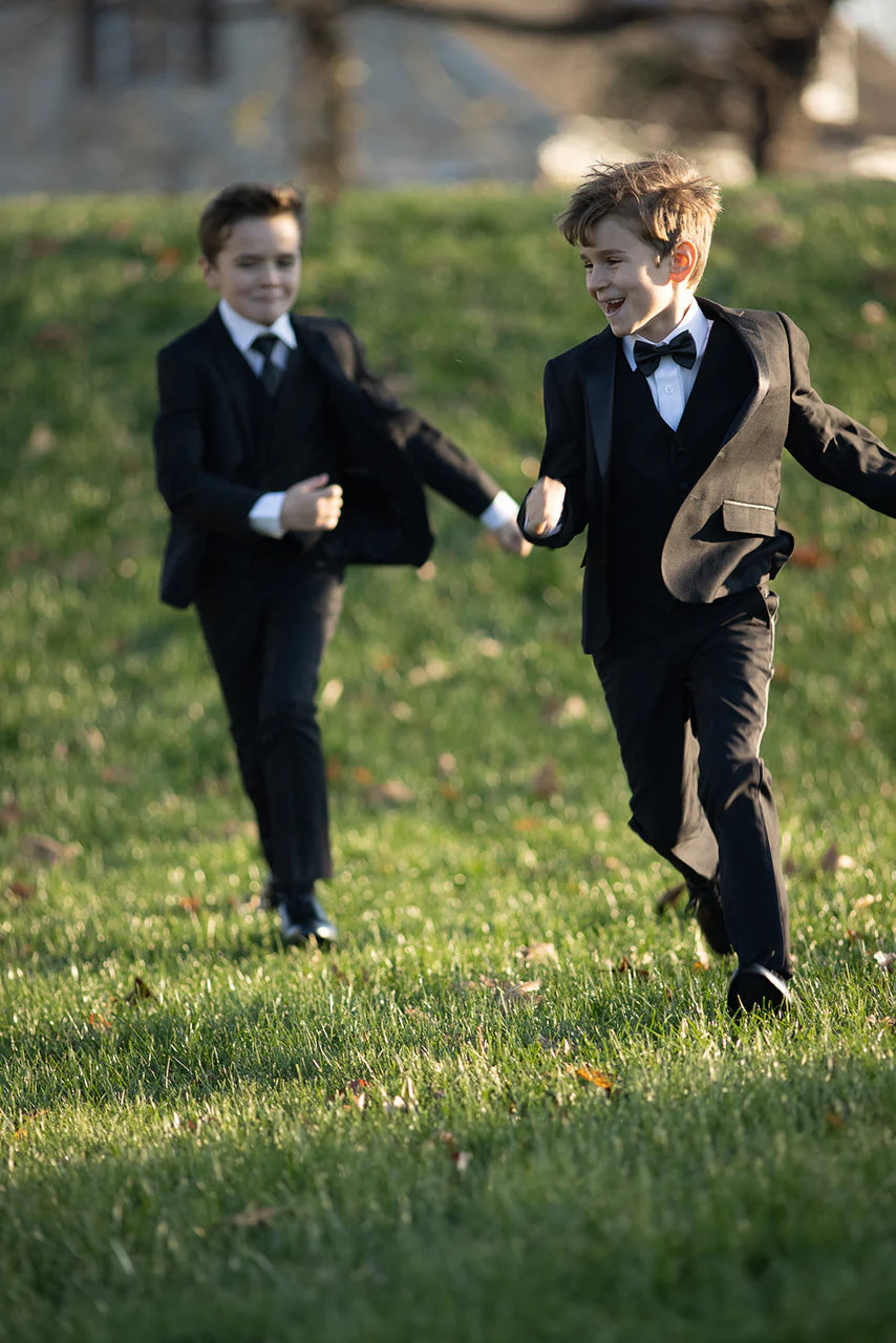 "Kingston" Kids Onyx Black Tuxedo (5-Piece Set) - Image 3