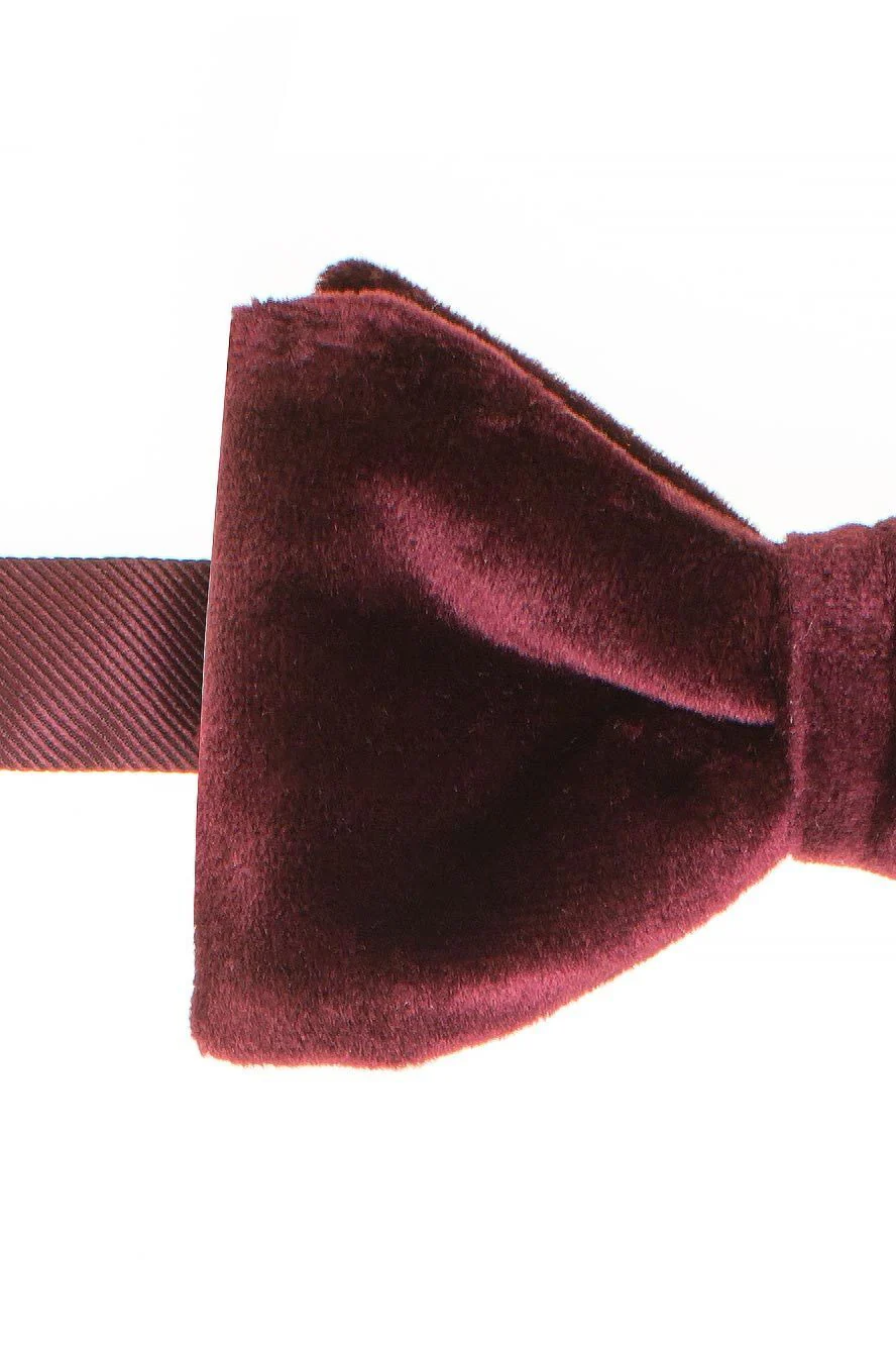 "Luxor" Burgundy Velvet Bow Tie - Image 2