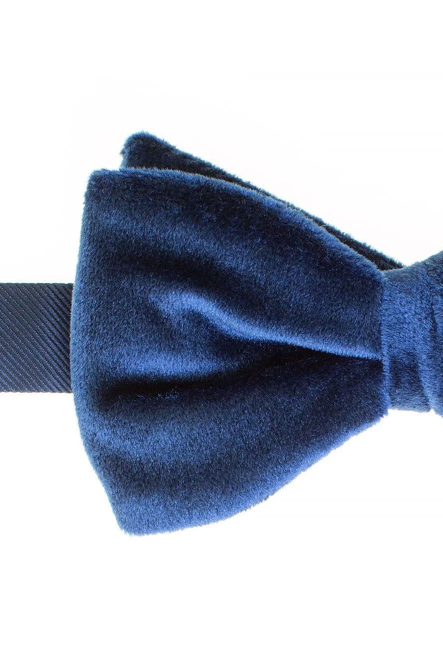 "Luxor" Dark Blue Velvet Bow Tie - Image 2