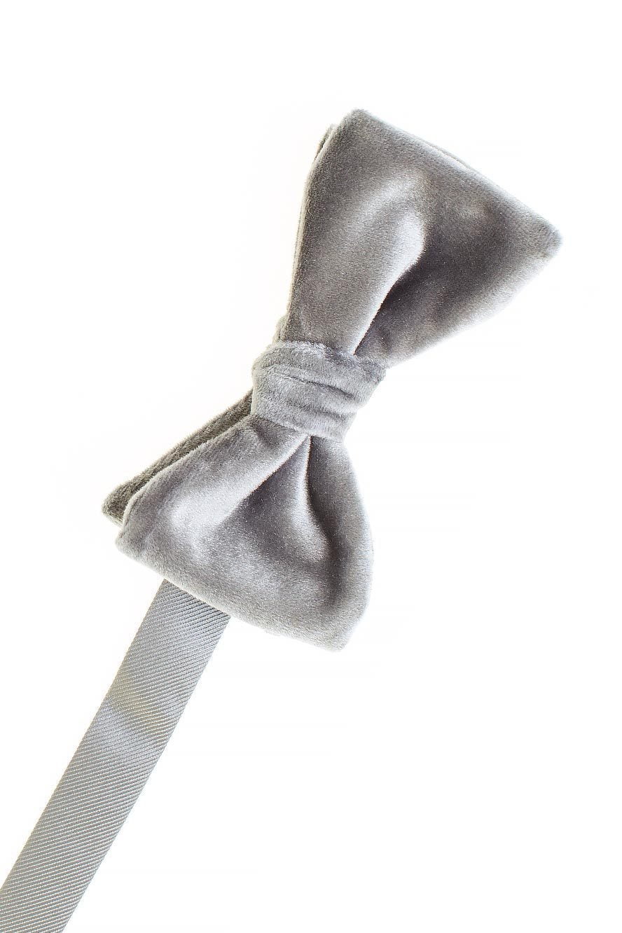 "Luxor" Grey Velvet Bow Tie