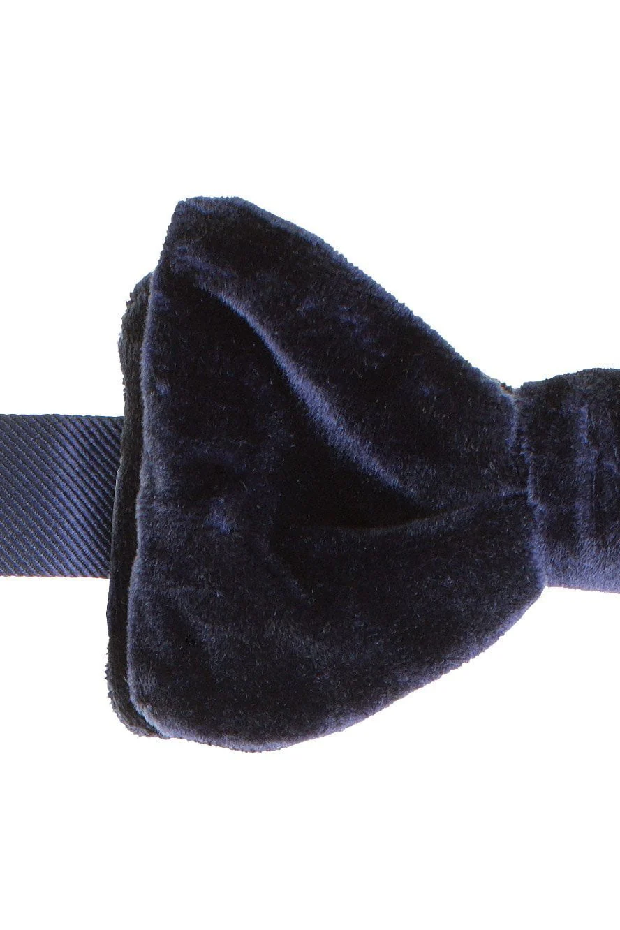 "Luxor" Navy Velvet Bow Tie - Image 2