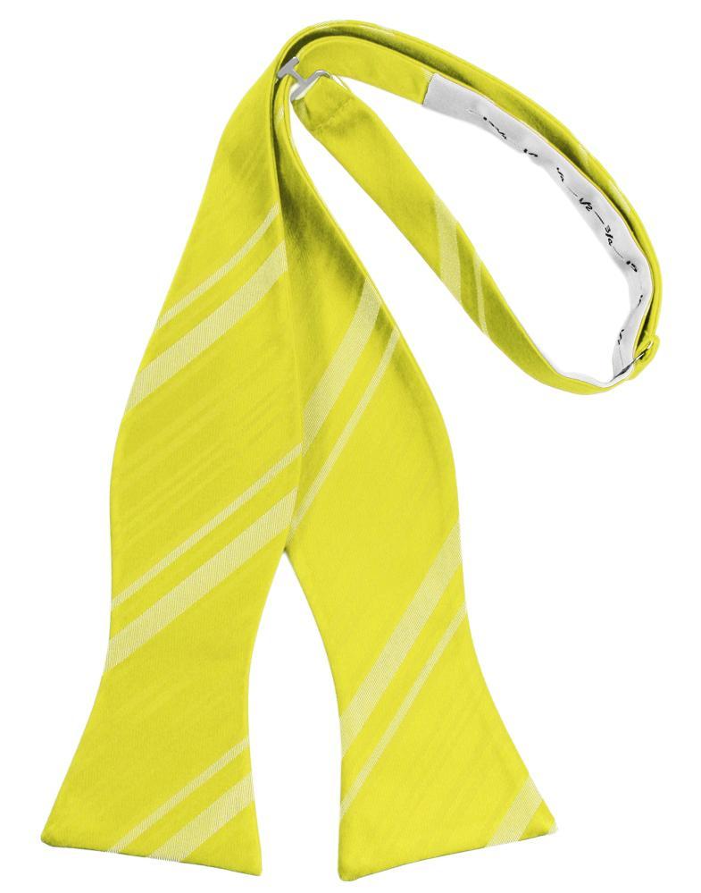 Lemon Striped Satin Bow Tie - Image 2