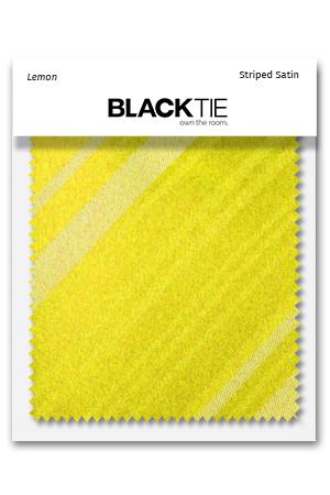 Lemon Striped Satin Fabric Swatch