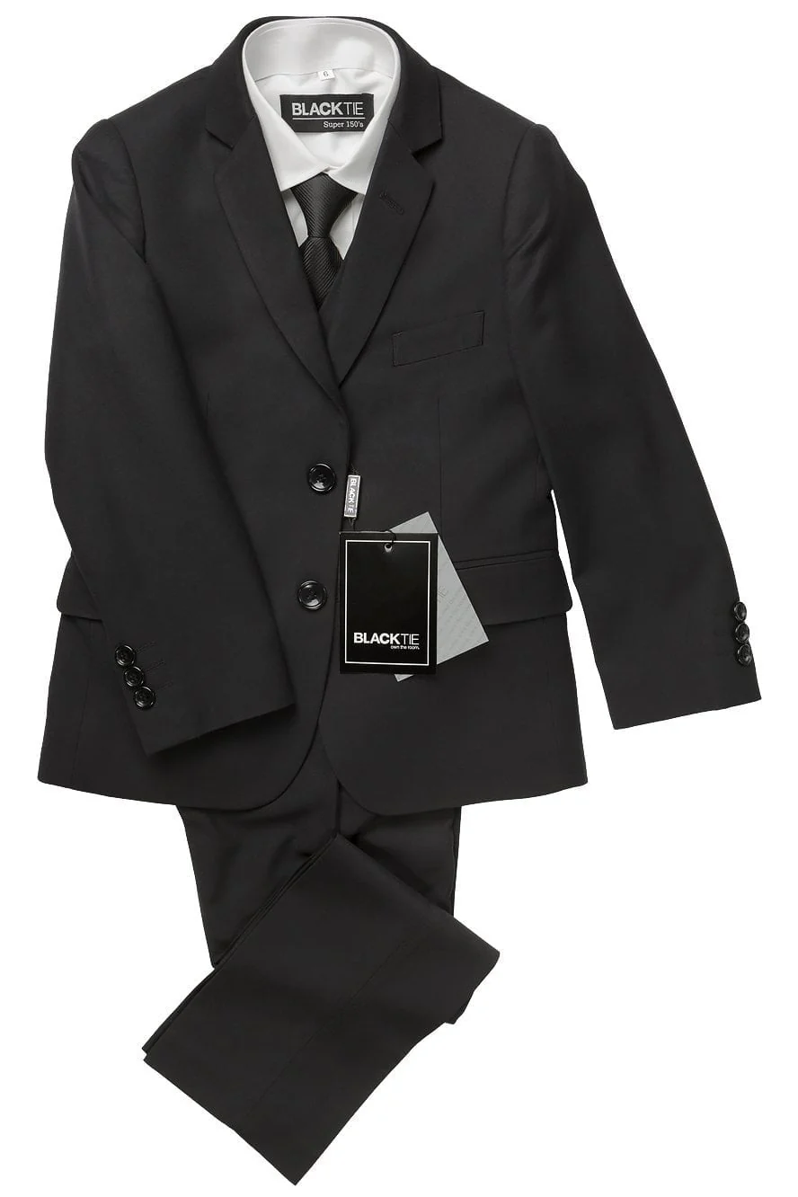 "Leo" Kids Black 5-Piece Suit - Image 3