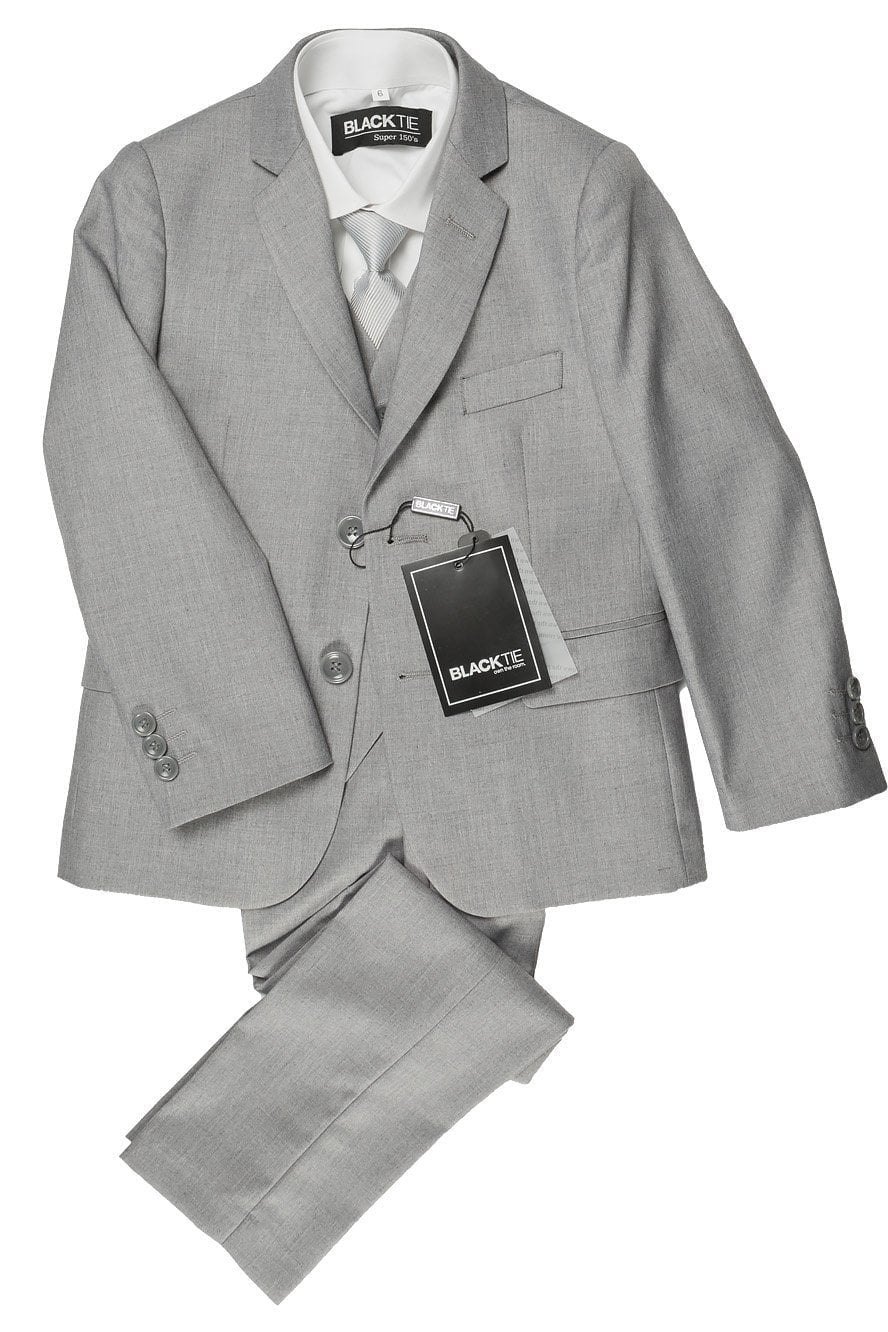 "Leo" Kids Heather Grey 5-Piece Suit - Image 3