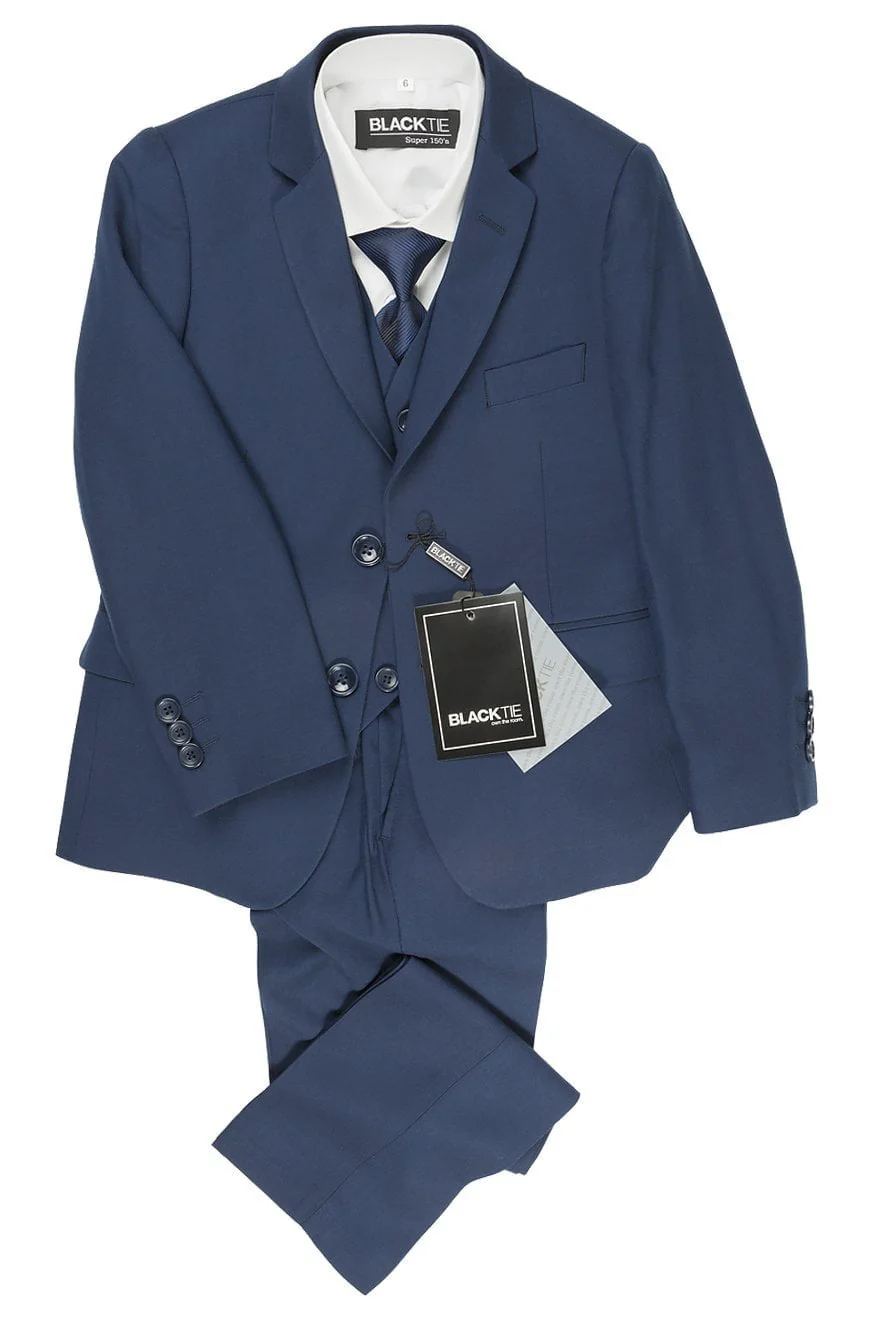 "Leo" Kids Sapphire Blue 5-Piece Suit - Image 2
