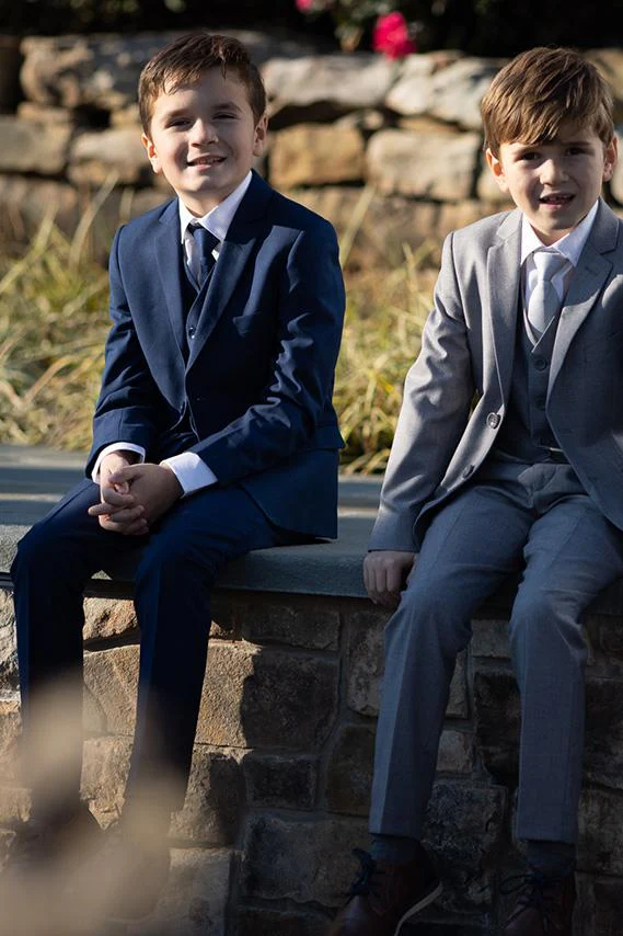 "Leo" Kids Sapphire Blue 5-Piece Suit - Image 4