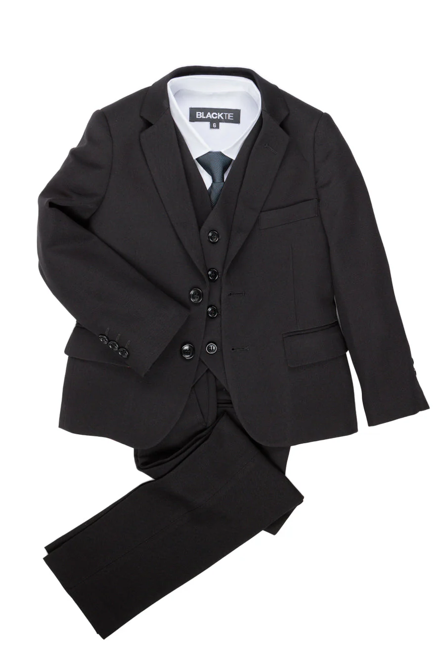 "Liam" Kids Onyx Black Suit (5-Piece Set) - Image 6