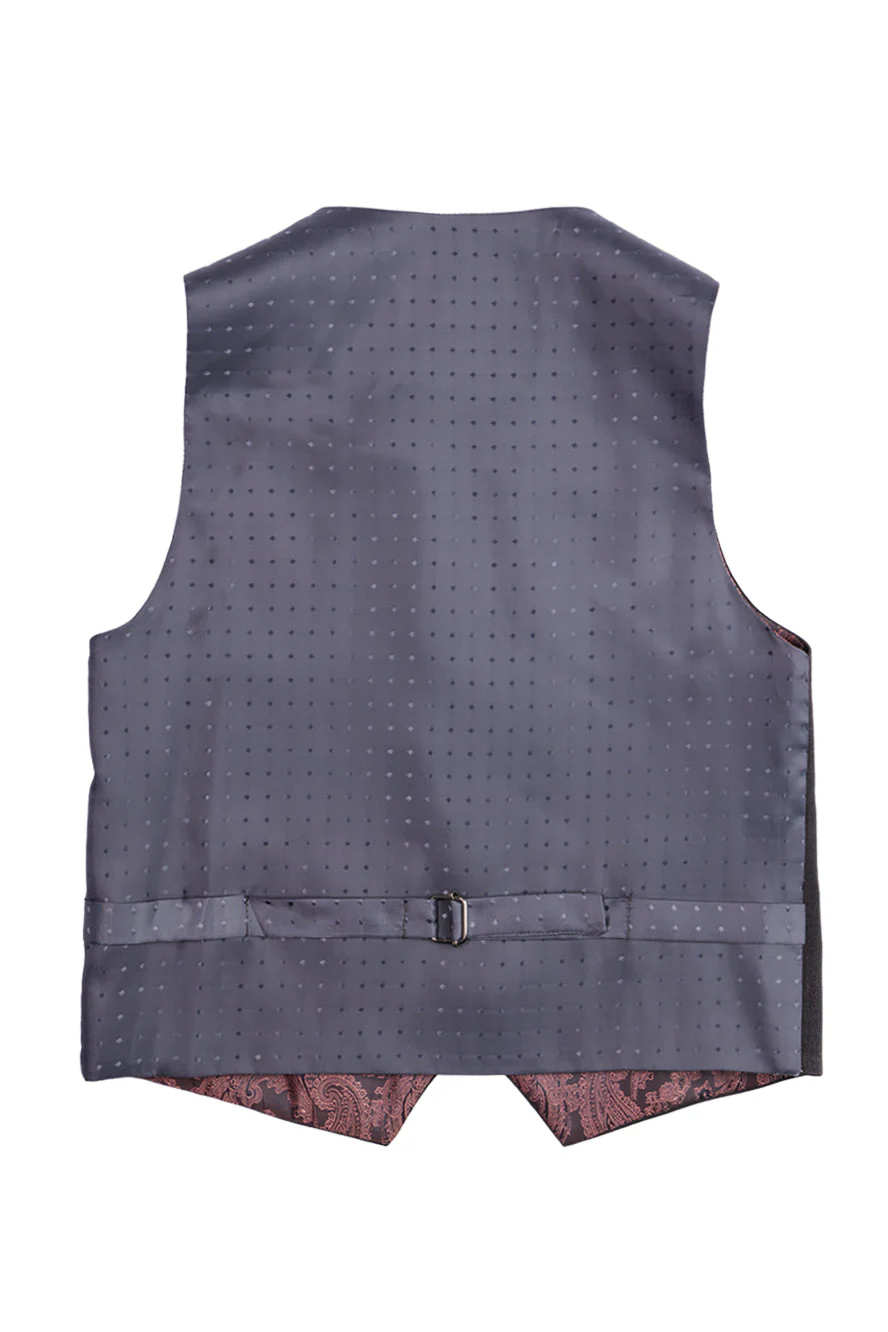 "Liam" Kids Charcoal Suit (5-Piece Set) - Image 10