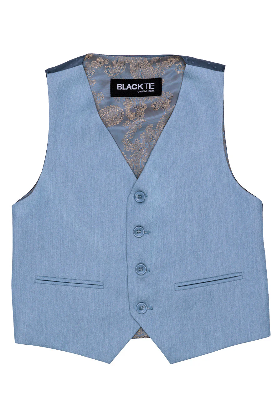 "Liam" Kids Denim Blue Suit (5-Piece Set) - Image 12