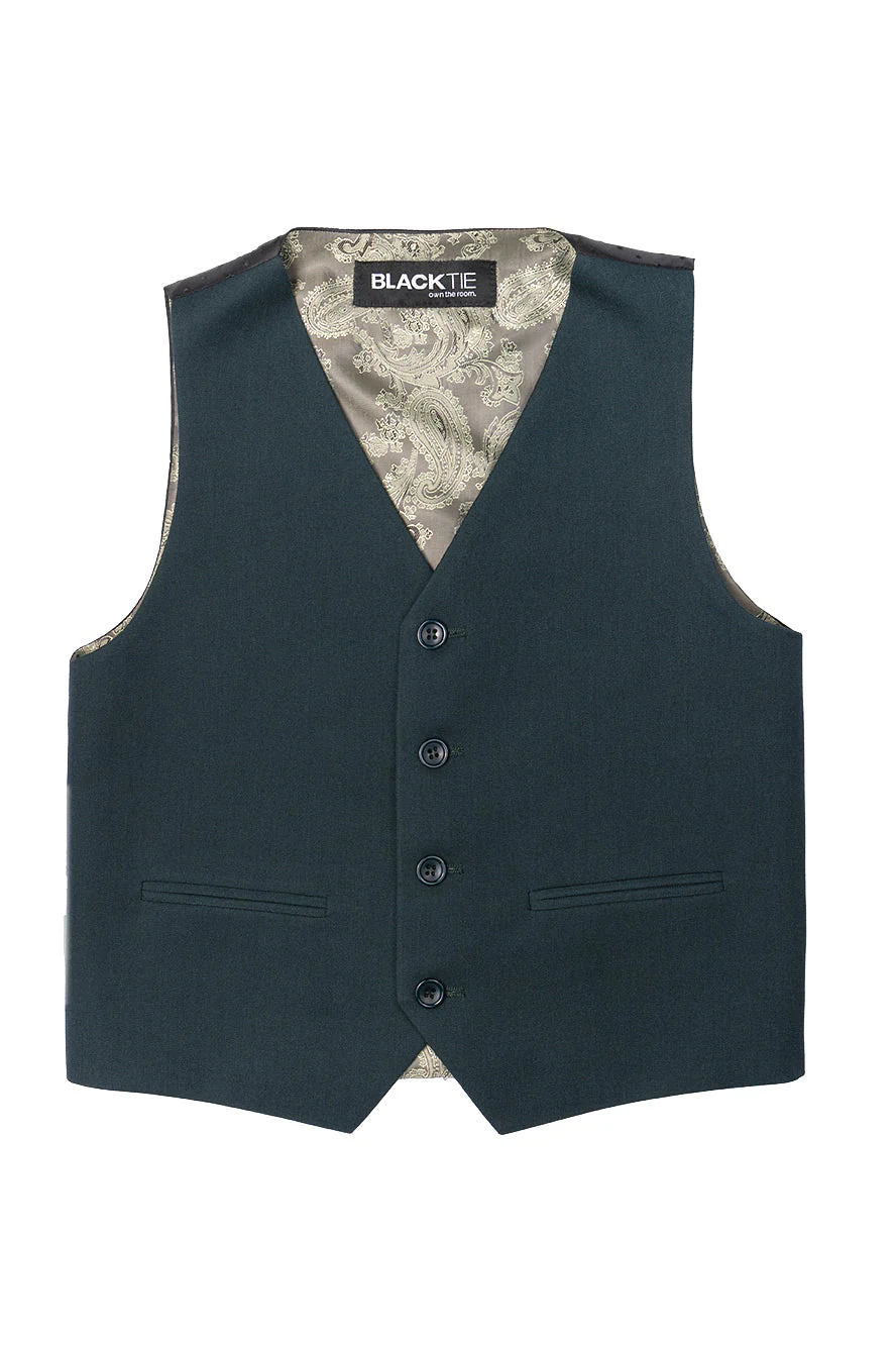 "Liam" Kids Hunter Green Suit (5-Piece Set) - Image 9