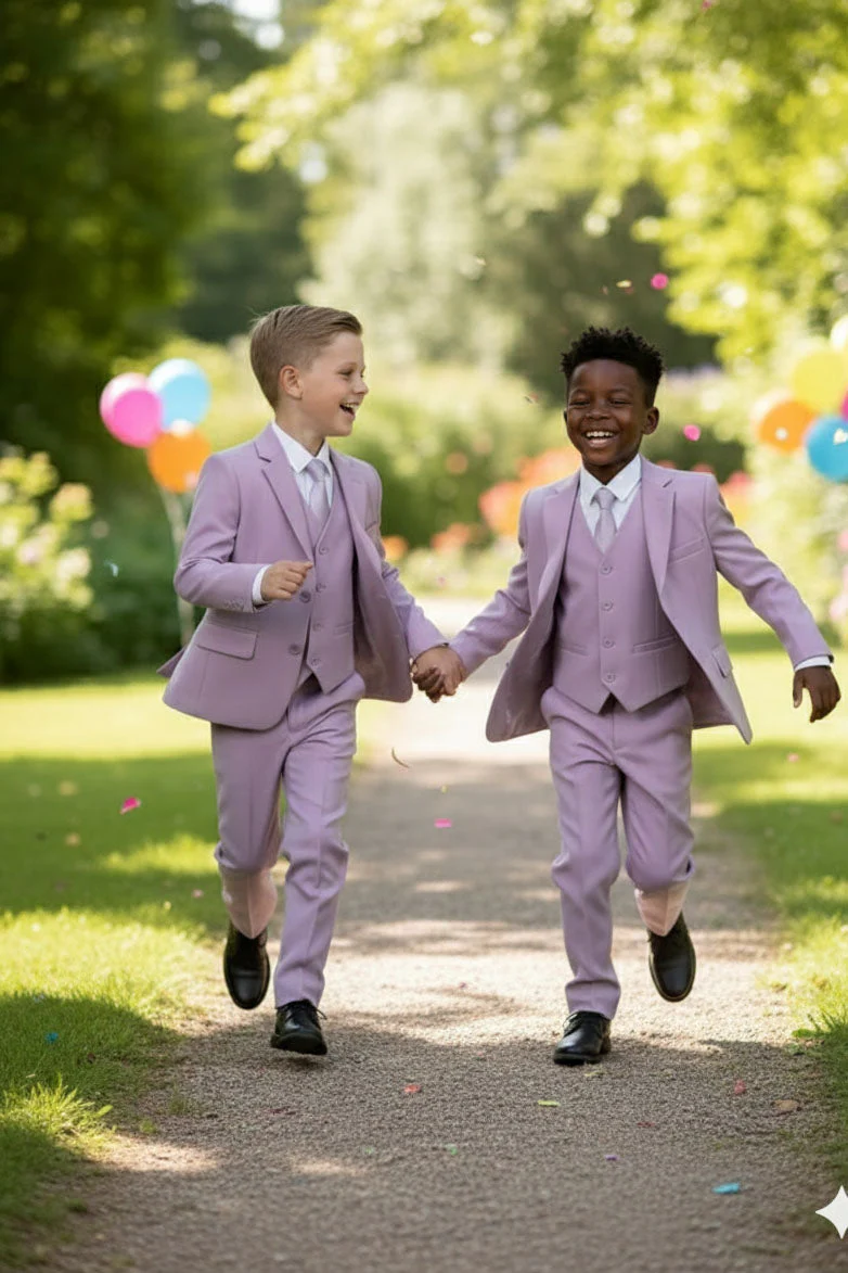 "Liam" Kids Lavender Suit (5-Piece Set)