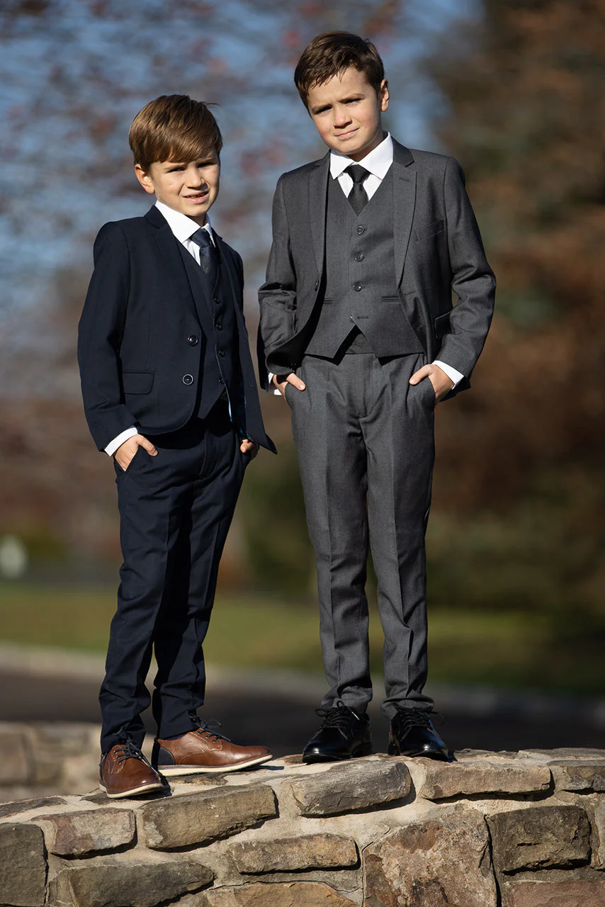 "Liam" Kids Midnight Blue Suit (5-Piece Set) - Image 4