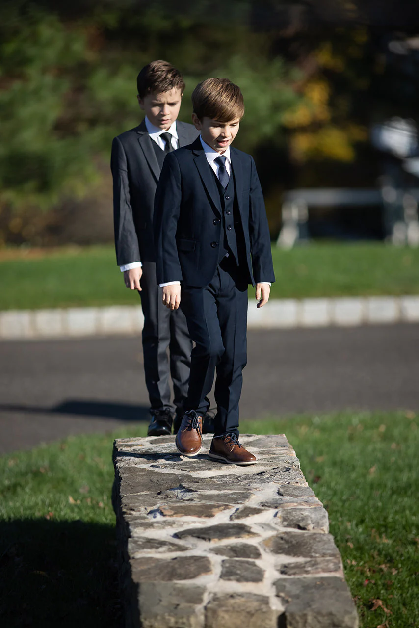"Liam" Kids Midnight Blue Suit (5-Piece Set) - Image 5