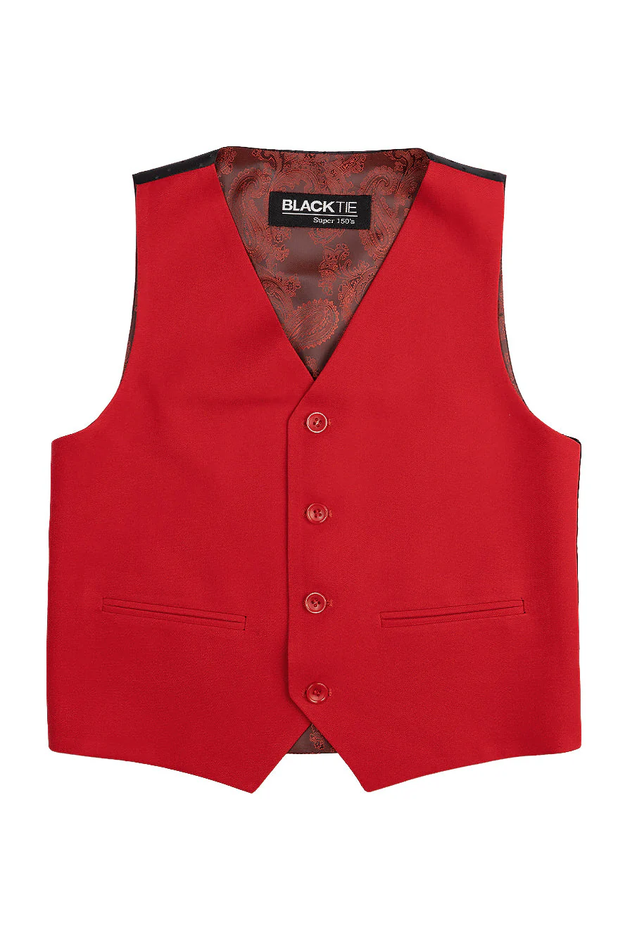 "Liam" Kids Red Suit (5-Piece Set) - Image 9
