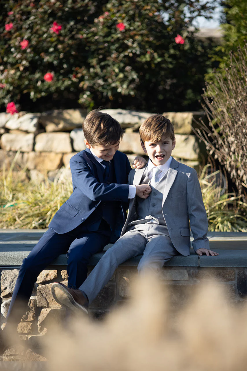 "Liam" Kids Vintage Grey Suit (5-Piece Set) - Image 3