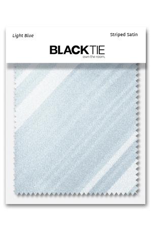 Light Blue Striped Satin Fabric Swatch