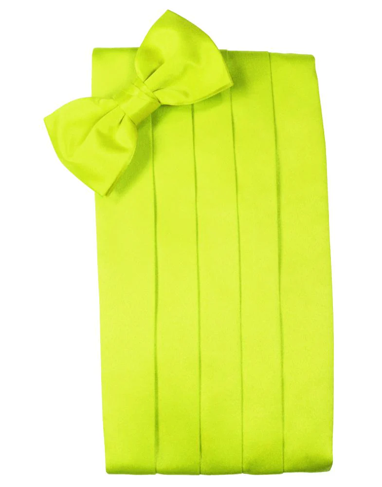 Lime Luxury Satin Cummerbund