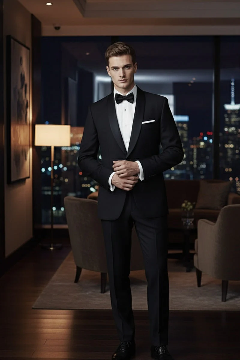 "London" Black Tuxedo Jacket (Separates) - Image 2