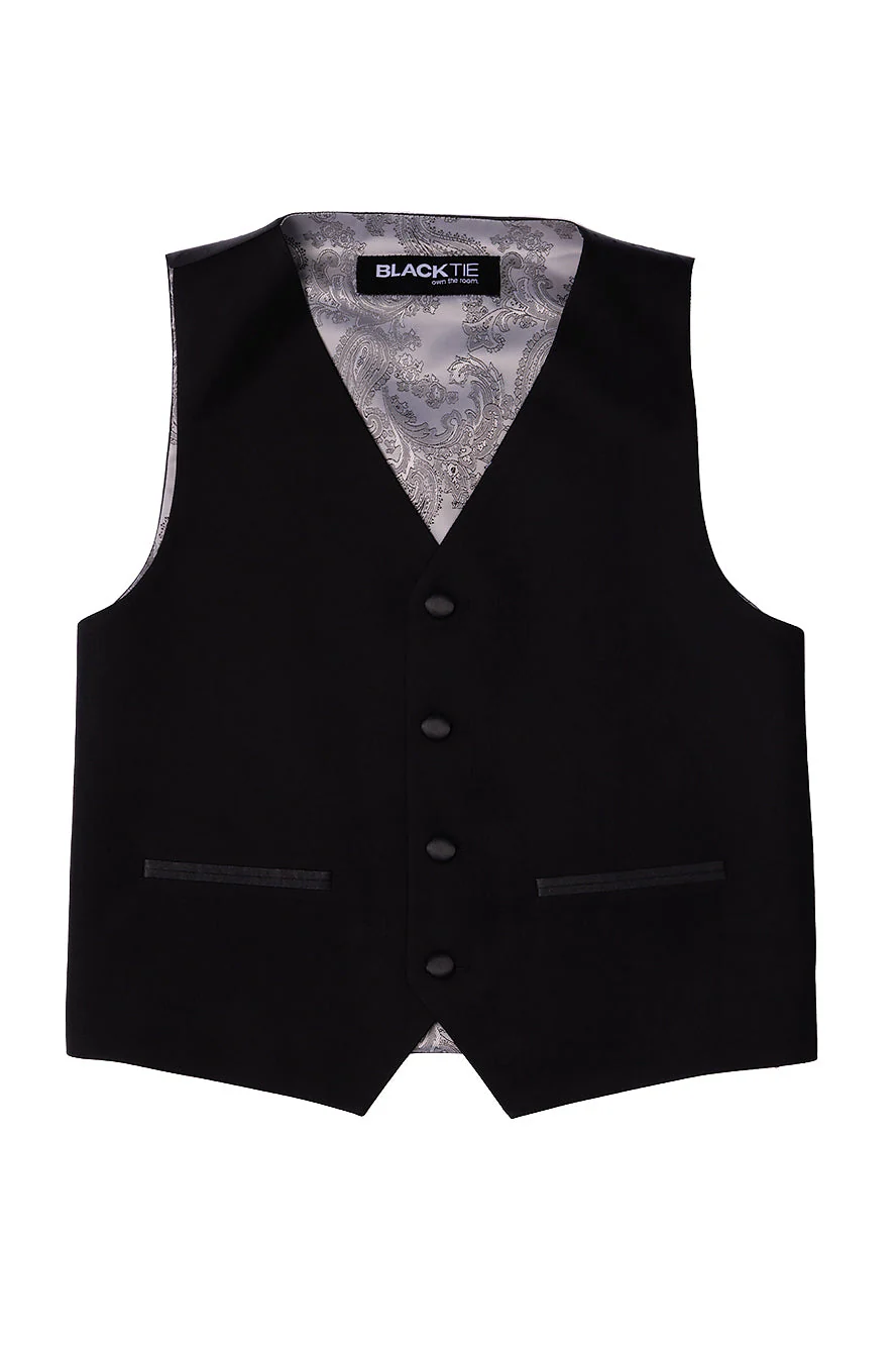 "London" Kids Onyx Black Tuxedo (5-Piece Set) - Image 7
