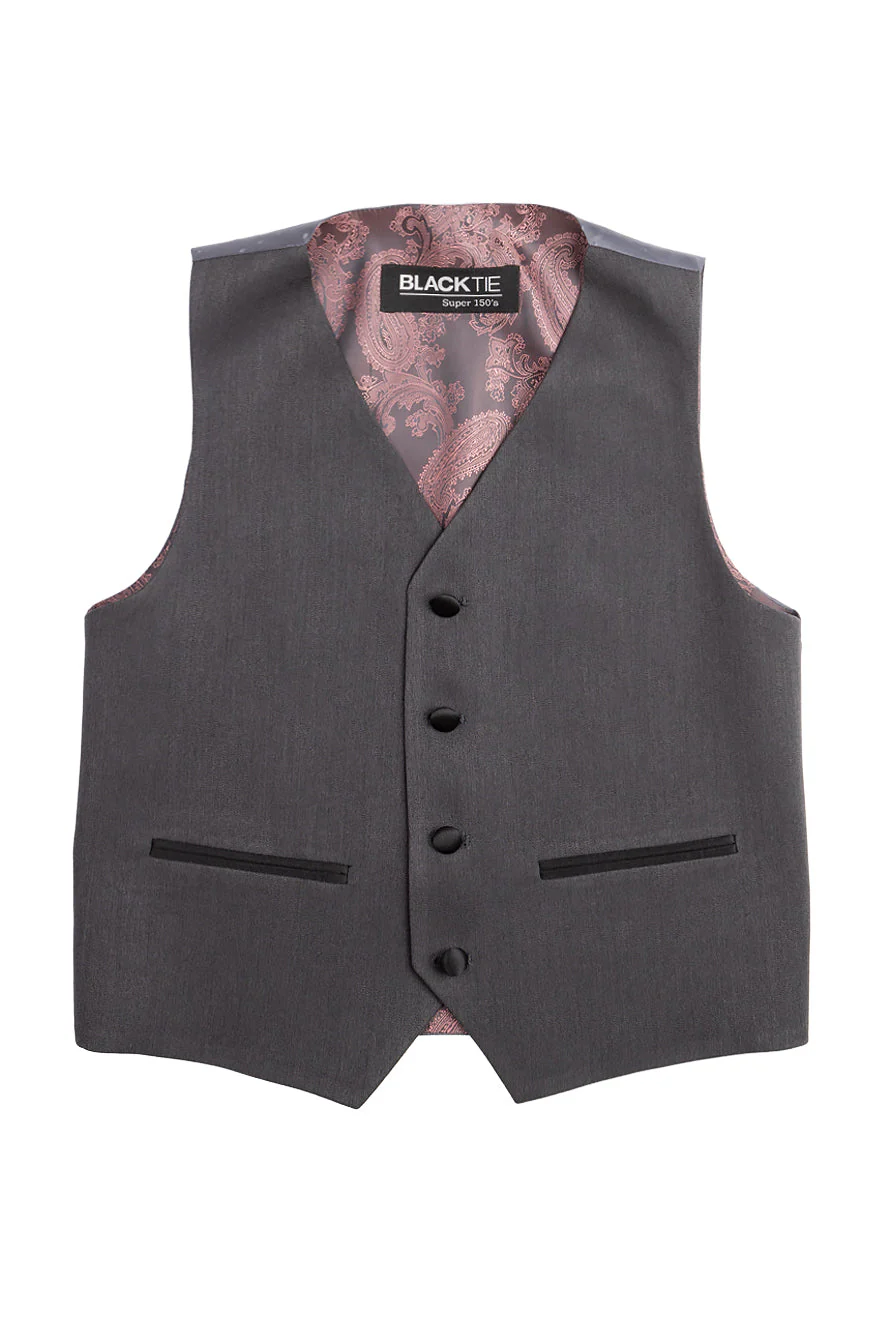 "London" Kids Charcoal Tuxedo (5-Piece Set) - Image 9