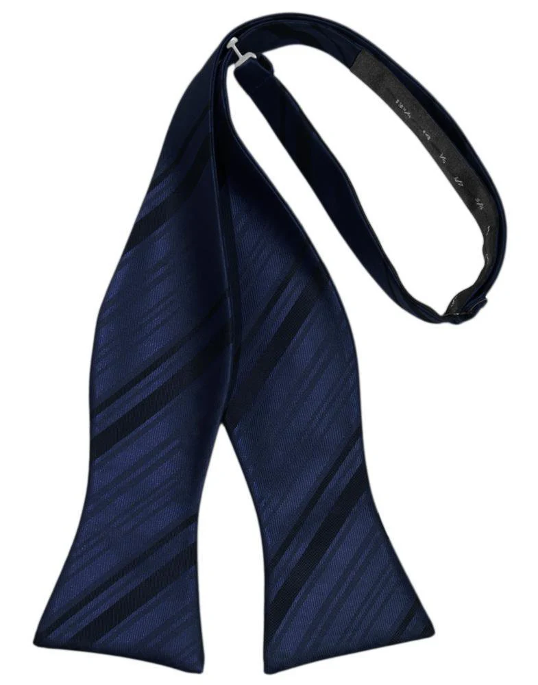Marine Striped Satin Bow Tie - Image 2