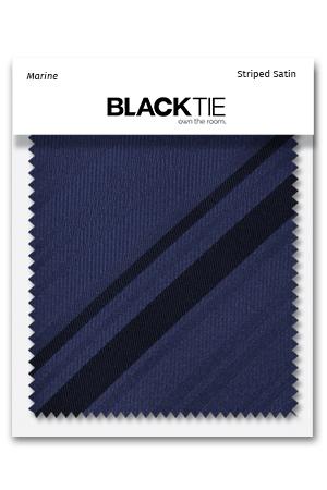 Marine Striped Satin Fabric Swatch