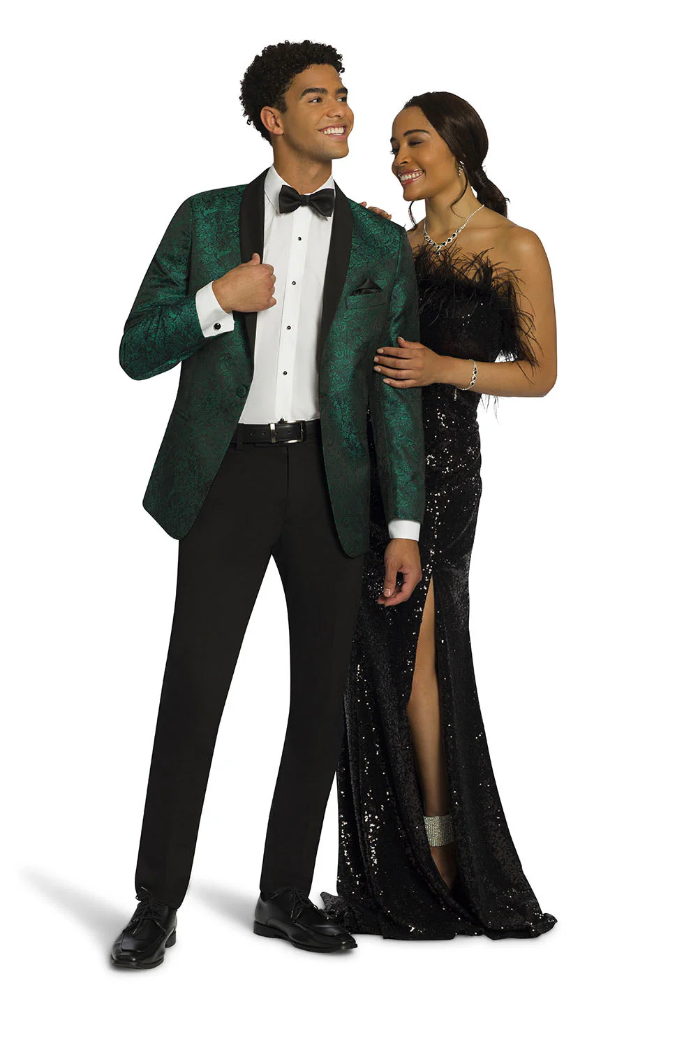 "Aries" Forest Green Paisley Shawl Tuxedo Jacket (Separates) - Image 3