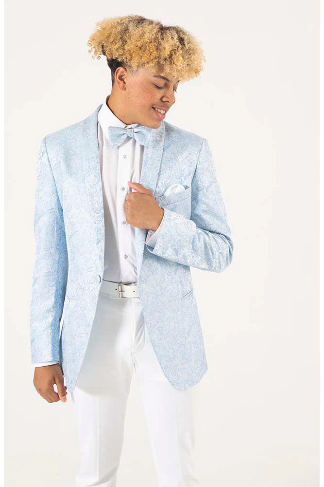 "Aries" Wedgewood Paisley Shawl Tuxedo Jacket (Separates) - Image 5