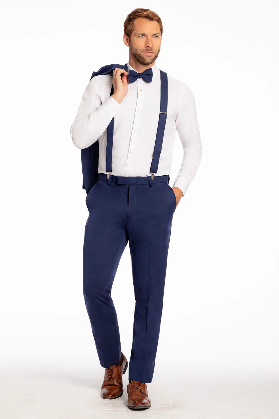 "Metro" Indigo Luxury Blend Suit Pants