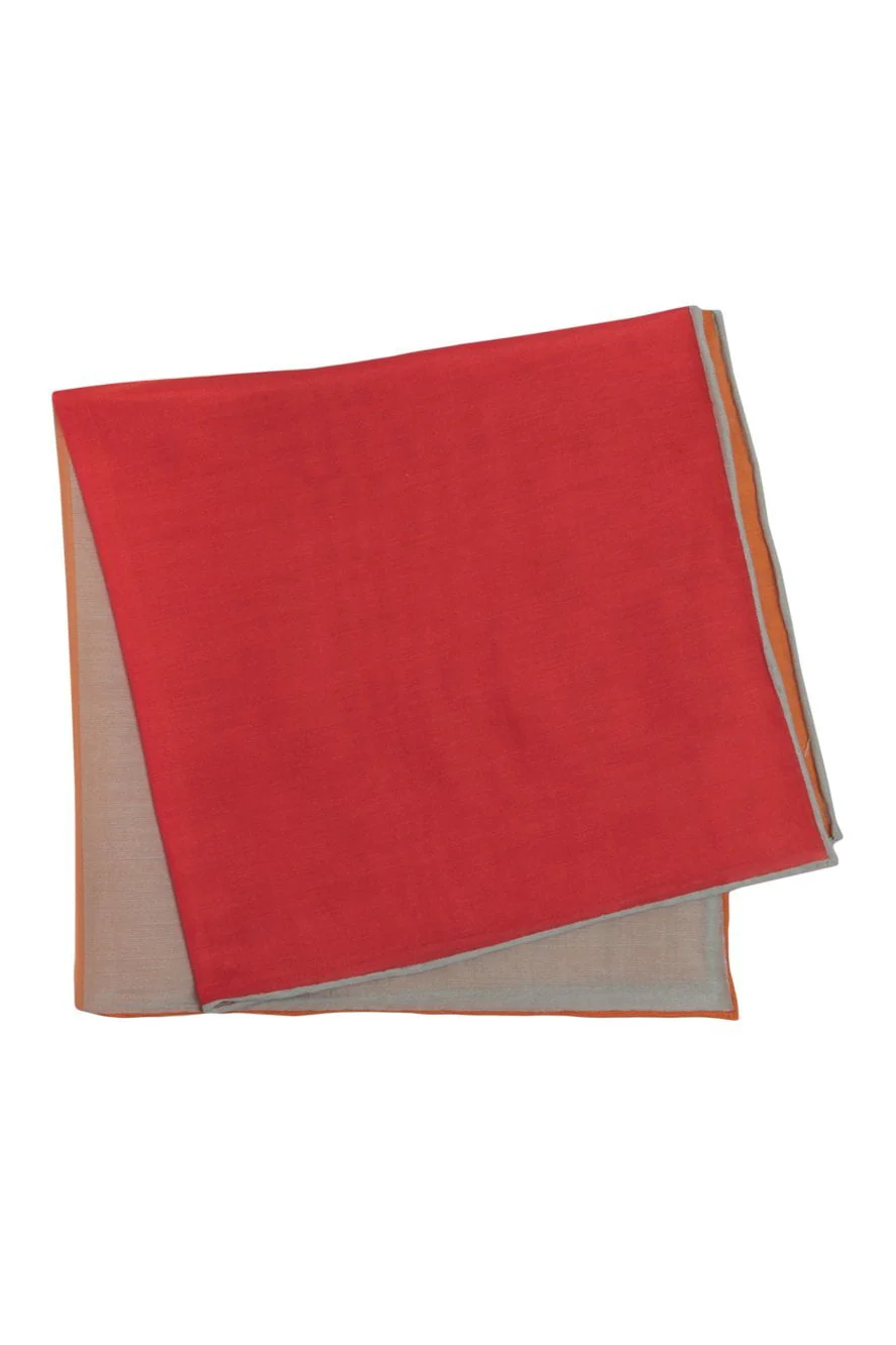 Orange Silk & Cotton Blend Quad Pocket Square - Image 2